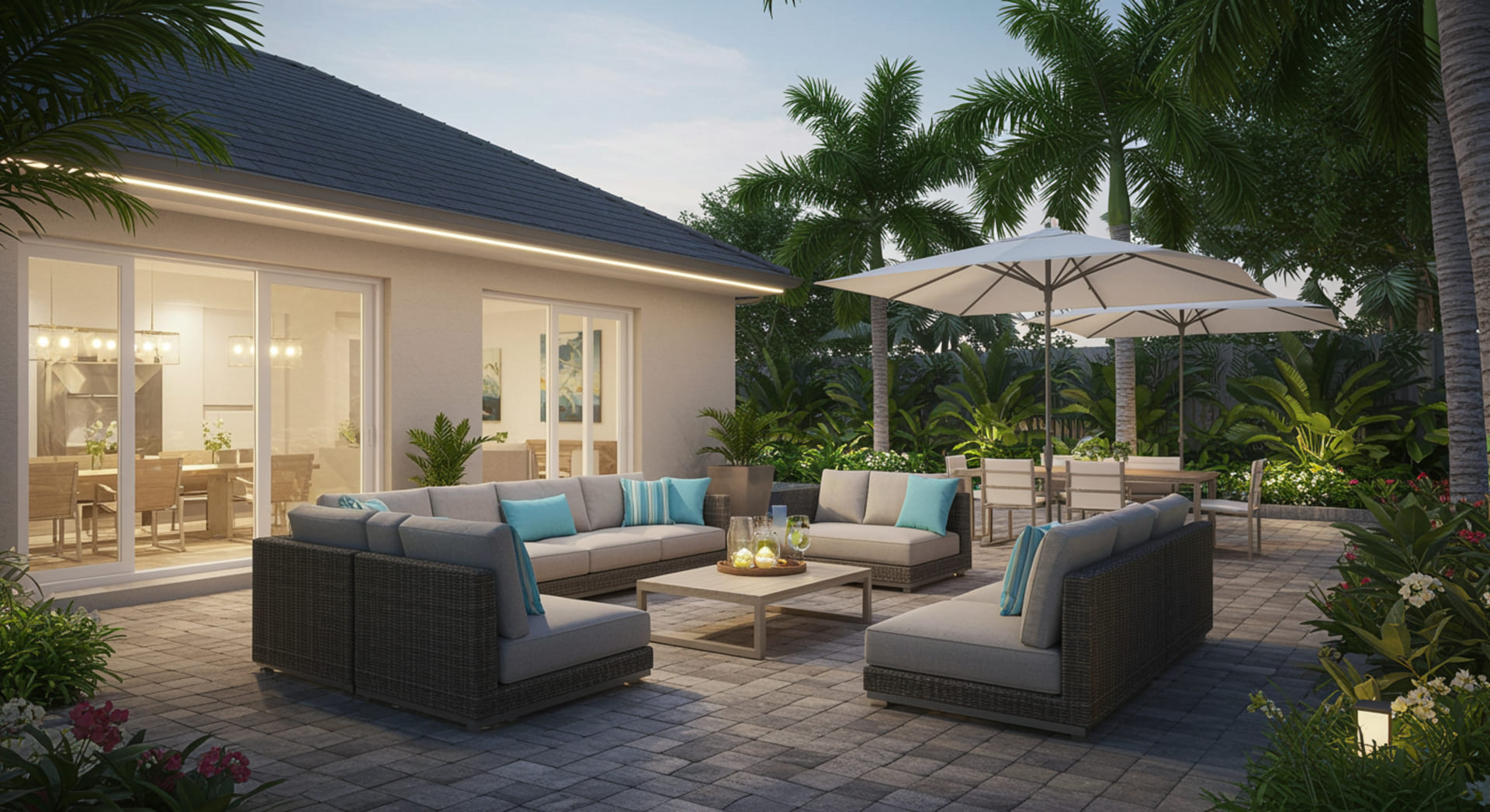 Florida Patio with Stylish Seating and Durable Pavers